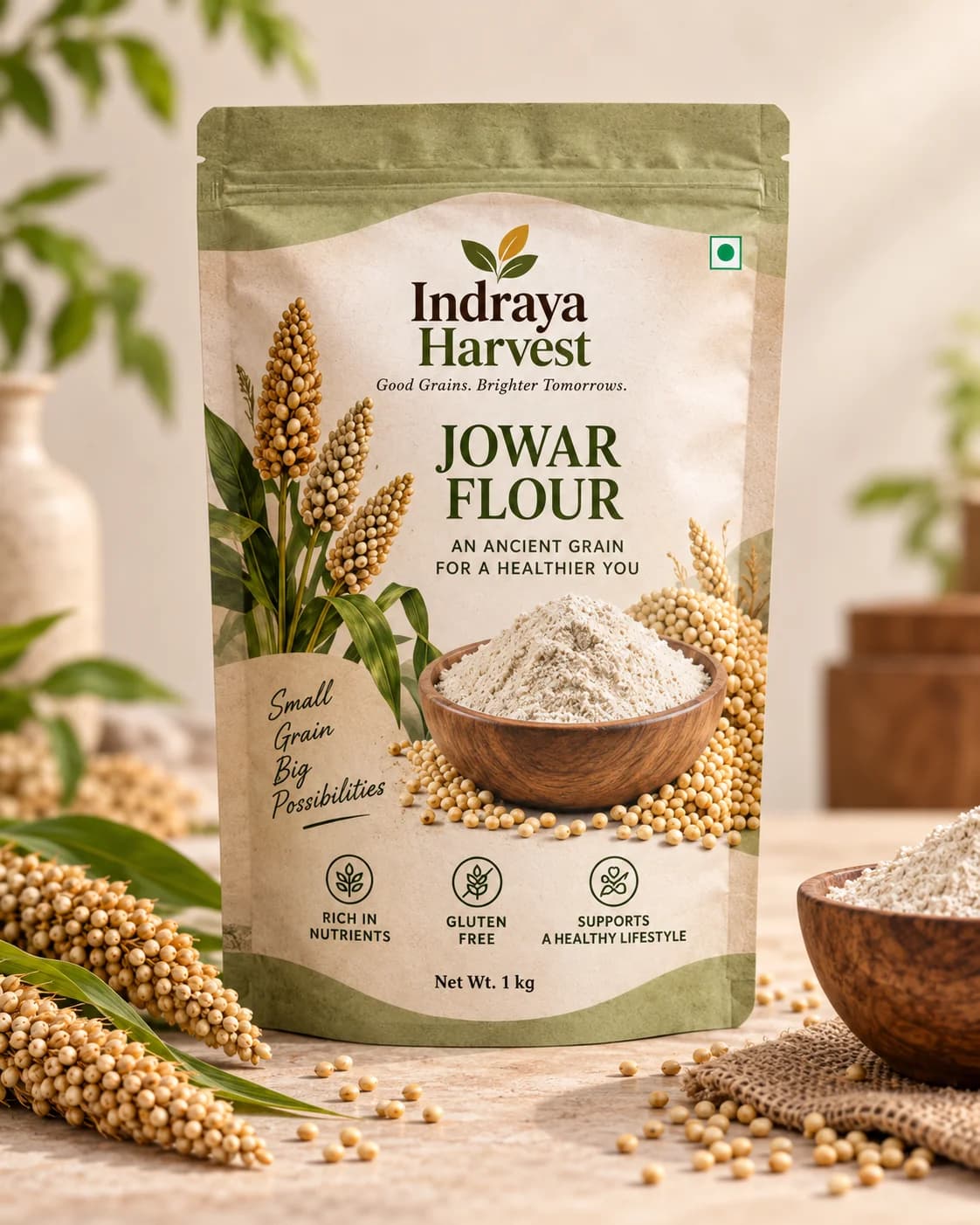 Stone Ground Jowar Atta retail pouch
